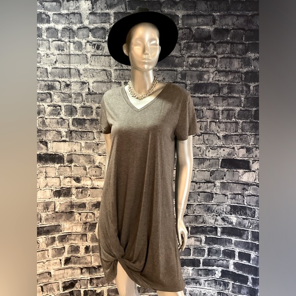 Gray Midi Lounge T Shirt Dress - Picture 2 of 7
